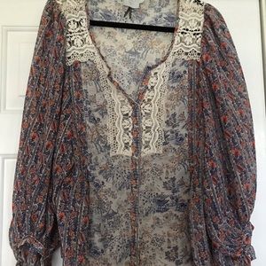 Anthropologie Women’s blouse top XL